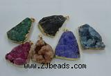 NGP8572 28*45mm - 35*50mm freeform druzy agate pendants wholesale