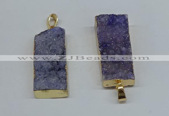 NGP8606 15*35mm - 16*40mm rectangle druzy agate pendants wholesale