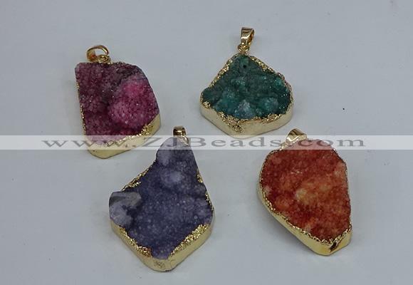 NGP8624 25*30mm - 28*40mm freeform druzy agate pendants wholesale