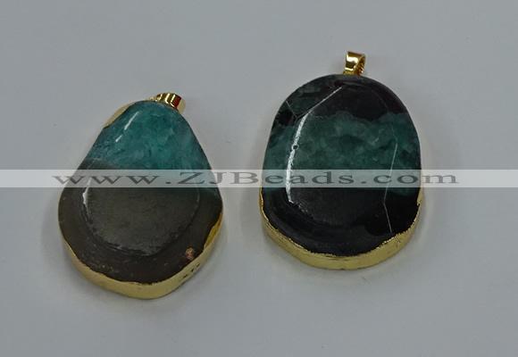 NGP8630 32*45mm - 46*48mm freeform druzy agate pendants wholesale