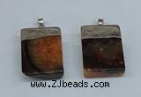 NGP8678 26*36mm rectangle druzy agate pendants wholesale