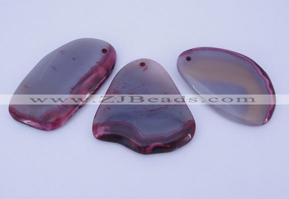NGP869 5PCS 35-40mm*55-65mm freeform agate gemstone pendants