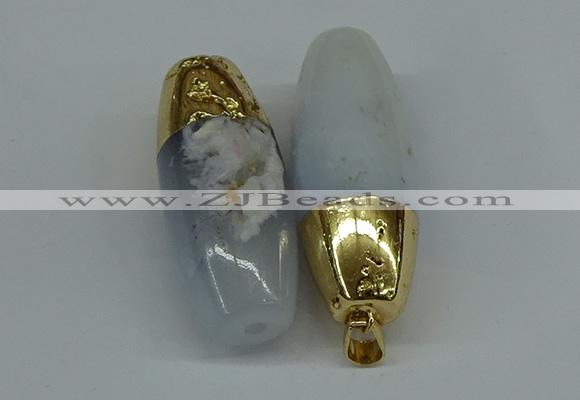 NGP8735 18*44mm rice agate gemstone pendants wholesale