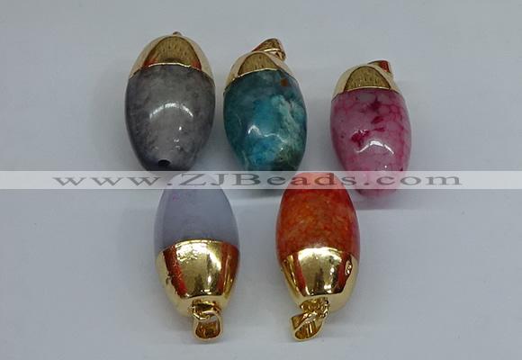 NGP8752 17*30mm rice agate gemstone pendants wholesale