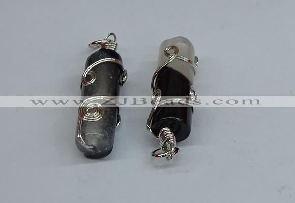 NGP8800 13*40mm tube agate gemstone pendants wholesale