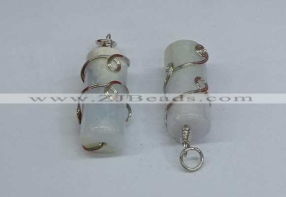 NGP8816 18*45mm tube agate gemstone pendants wholesale