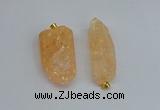 NGP8879 16*38mm - 25*60mm sticks crackle quartz pendants wholesale