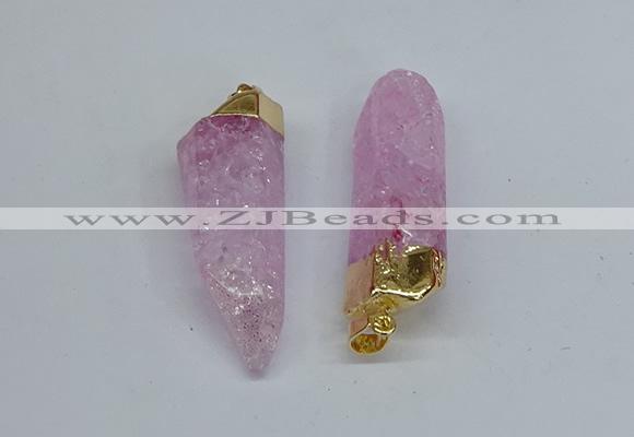 NGP8890 10*35mm - 20*45mm sticks crackle quartz pendants