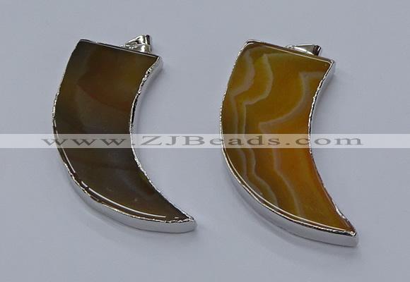 NGP9501 22*60mm - 25*65mm horn agate gemstone pendants wholesale