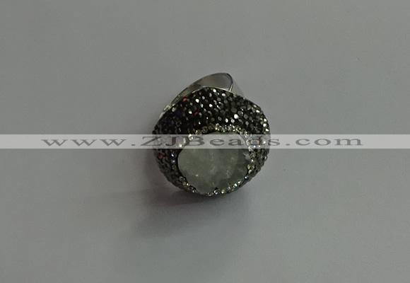 NGR2005 20*25mm flower druzy quartz rings wholesale