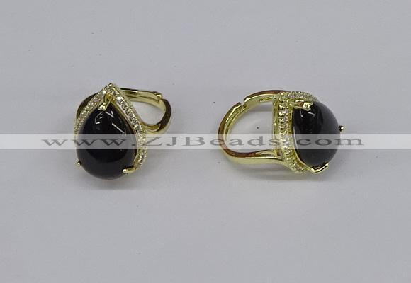 NGR258 13*18mm teardrop agate gemstone rings wholesale