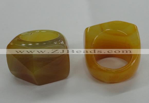 NGR39 20*30*35mm faceted freeform agate gemstone rings