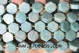NUGG125 15 inches 14mm hexagon amazonite gemstone beads