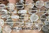 NUGG130 15 inches 12*16mm – 13*18mm faceted freeform white crystal beads