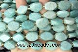 NUGG131 15 inches 12*16mm – 13*18mm faceted freeform amazonite beads