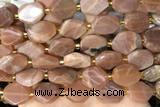 NUGG133 15 inches 12*16mm – 13*18mm faceted freeform moonstone beads