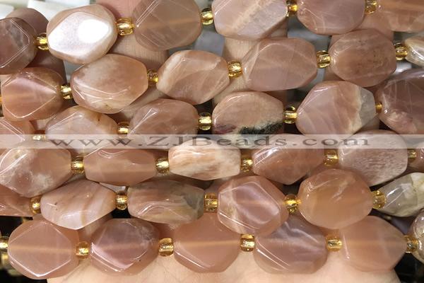 NUGG133 15 inches 12*16mm – 13*18mm faceted freeform moonstone beads