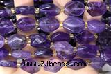 NUGG134 15 inches 12*16mm – 13*18mm faceted freeform amethyst beads