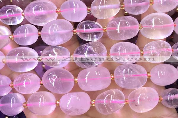 NUGG153 15 inches 10*12mm - 13*18mm nuggets rose quartz beads