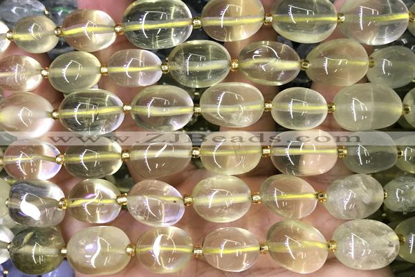 NUGG160 15 inches 10*12mm - 13*18mm nuggets lemon quartz beads