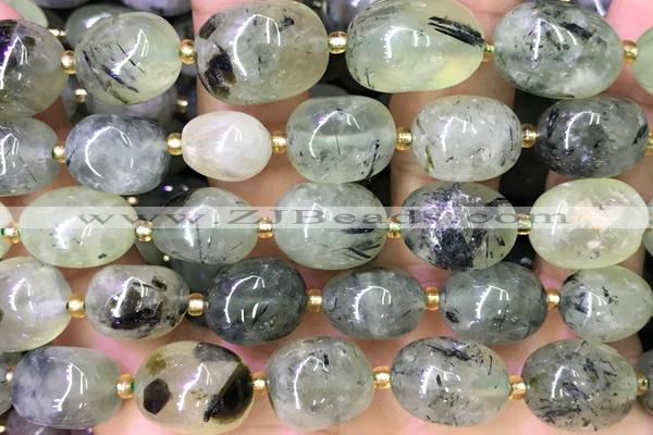 NUGG163 15 inches 10*12mm - 13*18mm nuggets green rutilated quartz beads