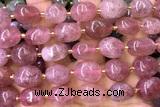 NUGG169 15 inches 10*12mm - 13*18mm nuggets strawberry quartz beads