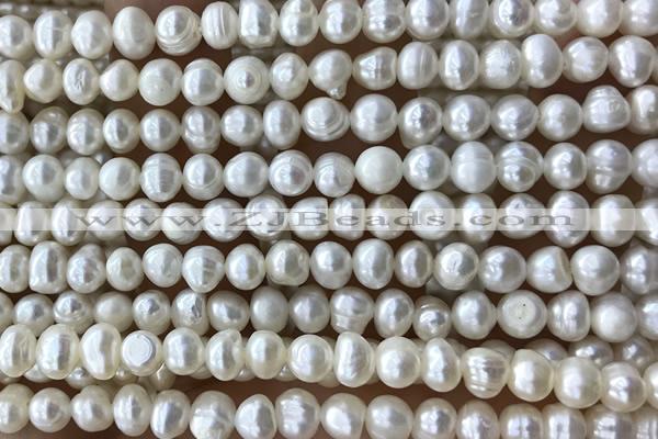 PEAR18 14 inches 5mm – 6mm white freshwater pearl beads