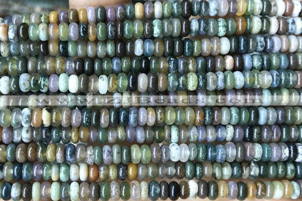 ROND185 15 inches 2*4mm rondelle indian agate gemstone beads