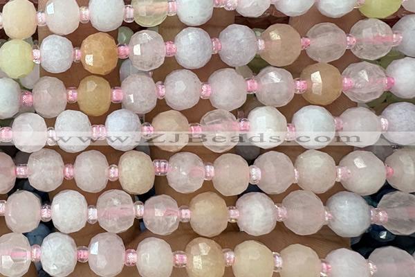 ROND212 15 inches 6*8mm faceted rondelle morganite beads