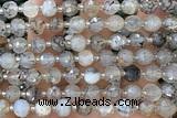 ROND215 15 inches 6*8mm faceted rondelle fire agate beads