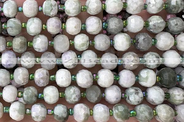 ROND216 15 inches 6*8mm faceted rondelle jade beads