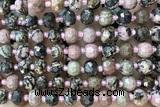 ROND222 15 inches 6*8mm faceted rondelle rhodonite gemstone beads