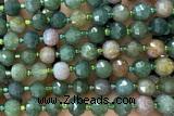 ROND223 15 inches 6*8mm faceted rondelle Indian agate gemstone beads