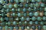 ROND224 15 inches 6*8mm faceted rondelle moss agate gemstone beads