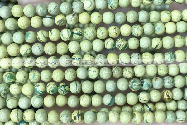 SEAS140 15 inches 4mm round natural imperial jasper beads