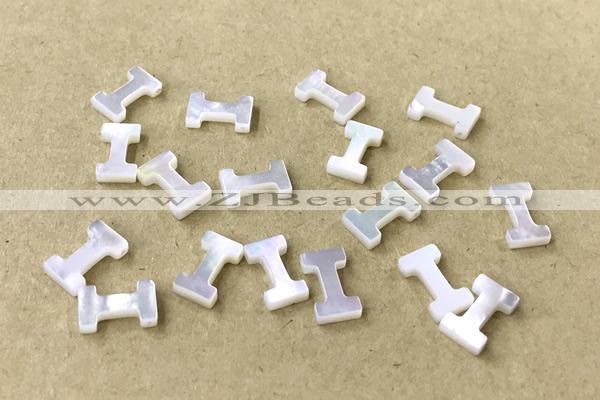 Shel23 6*10mm Natural White Shell Alphabet Letter Pendant