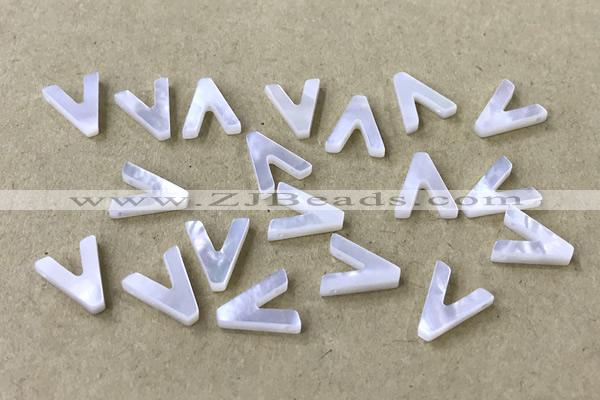 Shel36 9*10mm Natural White Shell Alphabet Letter Pendant