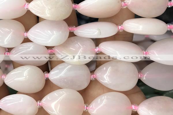 TEAR06 15 inches 13*18mm flat teardrop pink aventurine jade beads