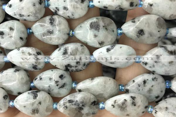 TEAR08 15 inches 13*18mm flat teardrop sesame jasper beads