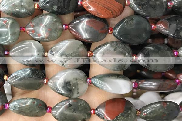 TEAR16 15 inches 13*18mm flat teardrop blood jasper gemstone beads