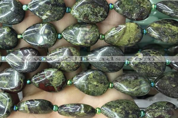 TEAR31 15 inches 13*18mm flat teardrop dragon blood jasper beads