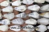 TEAR40 15 inches 10*20mm - 13*23mm faceted freeform teardrop white opal beads