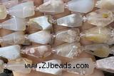 TEAR44 15 inches 10*20mm - 13*23mm faceted freeform teardrop sakura agate beads