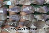 TEAR46 15 inches 10*20mm - 13*23mm faceted freeform teardrop amethyst beads