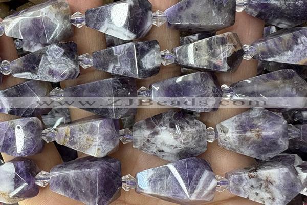 TEAR47 15 inches 10*20mm - 13*23mm faceted freeform teardrop amethyst beads