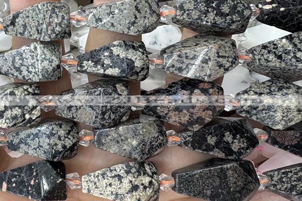 TEAR48 15 inches 10*20mm - 13*23mm faceted freeform teardrop red snowflake obsidian beads