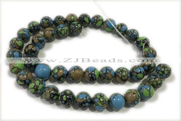 TURQ109 15 inches 10mm round synthetic turquoise beads