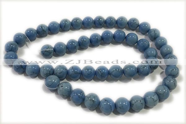 TURQ119 15 inches 10mm round synthetic turquoise beads