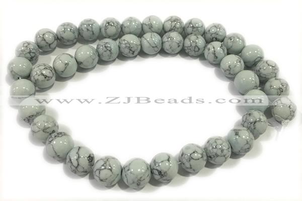 TURQ134 15 inches 10mm round synthetic turquoise beads