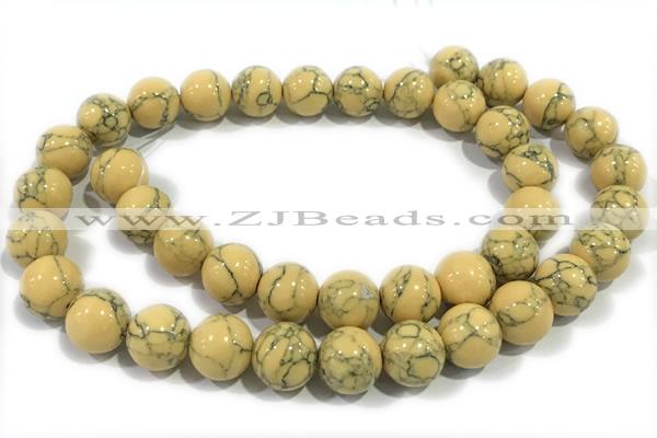 TURQ154 15 inches 10mm round synthetic turquoise beads